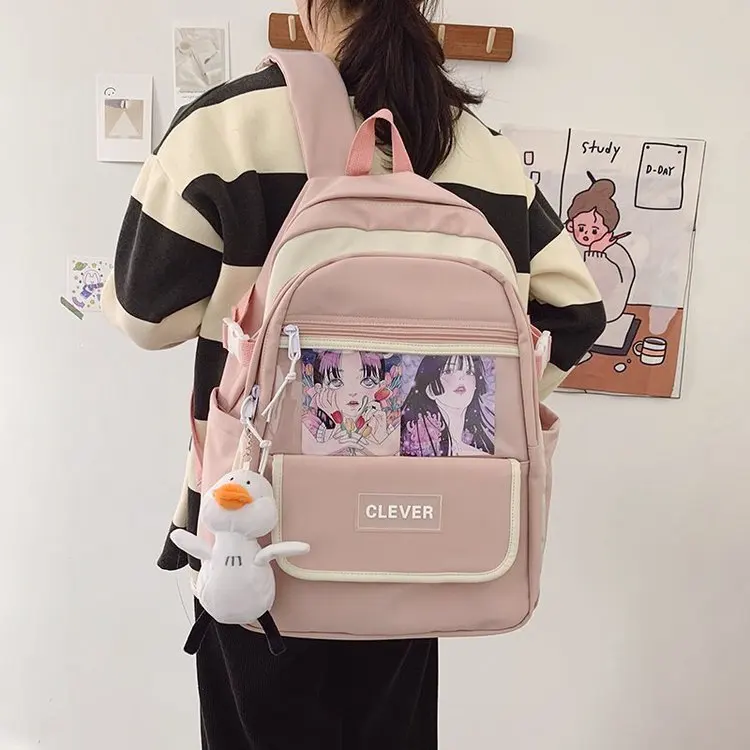 Водонепроницаемый нейлоновый рюкзак для женщин школьные ранцы в японском стиле