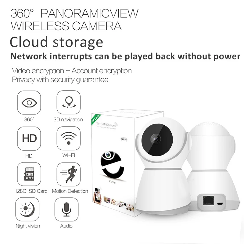 IP камера видеонаблюдения 2 МП 360 градусов с дуплексным радио и функцией ночного