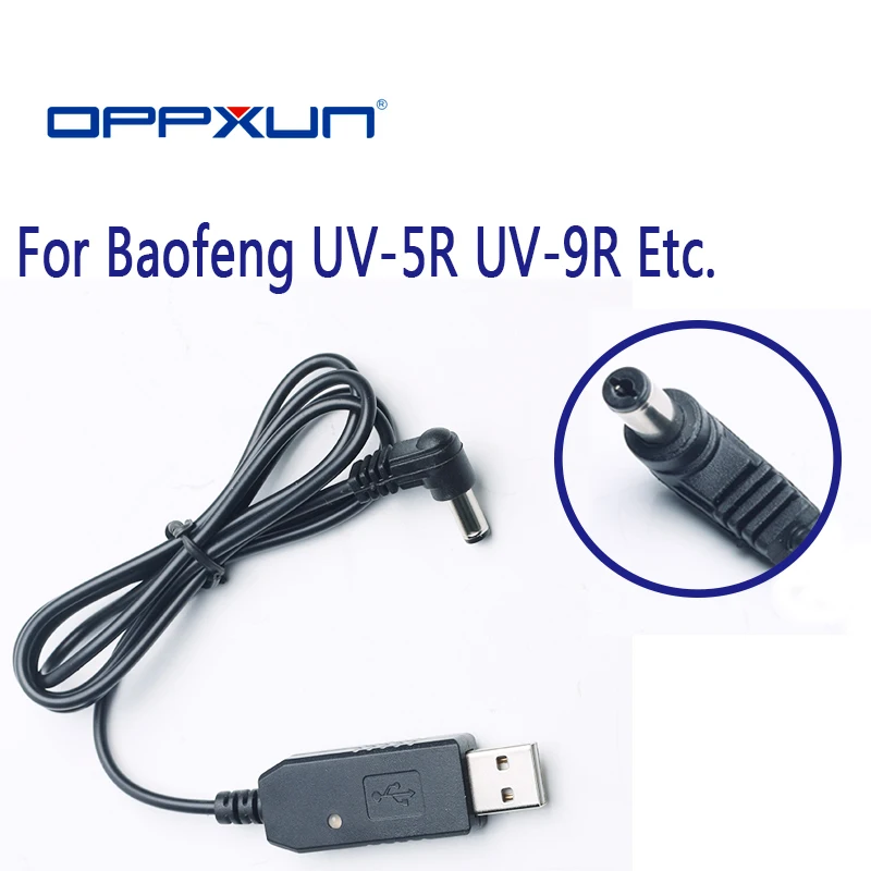 

USB-кабель зарядного устройства OPPXUN для Baofeng UV-5R UV-9R Plus, зарядное устройство для рации, двухстороннее радио, высокое качество