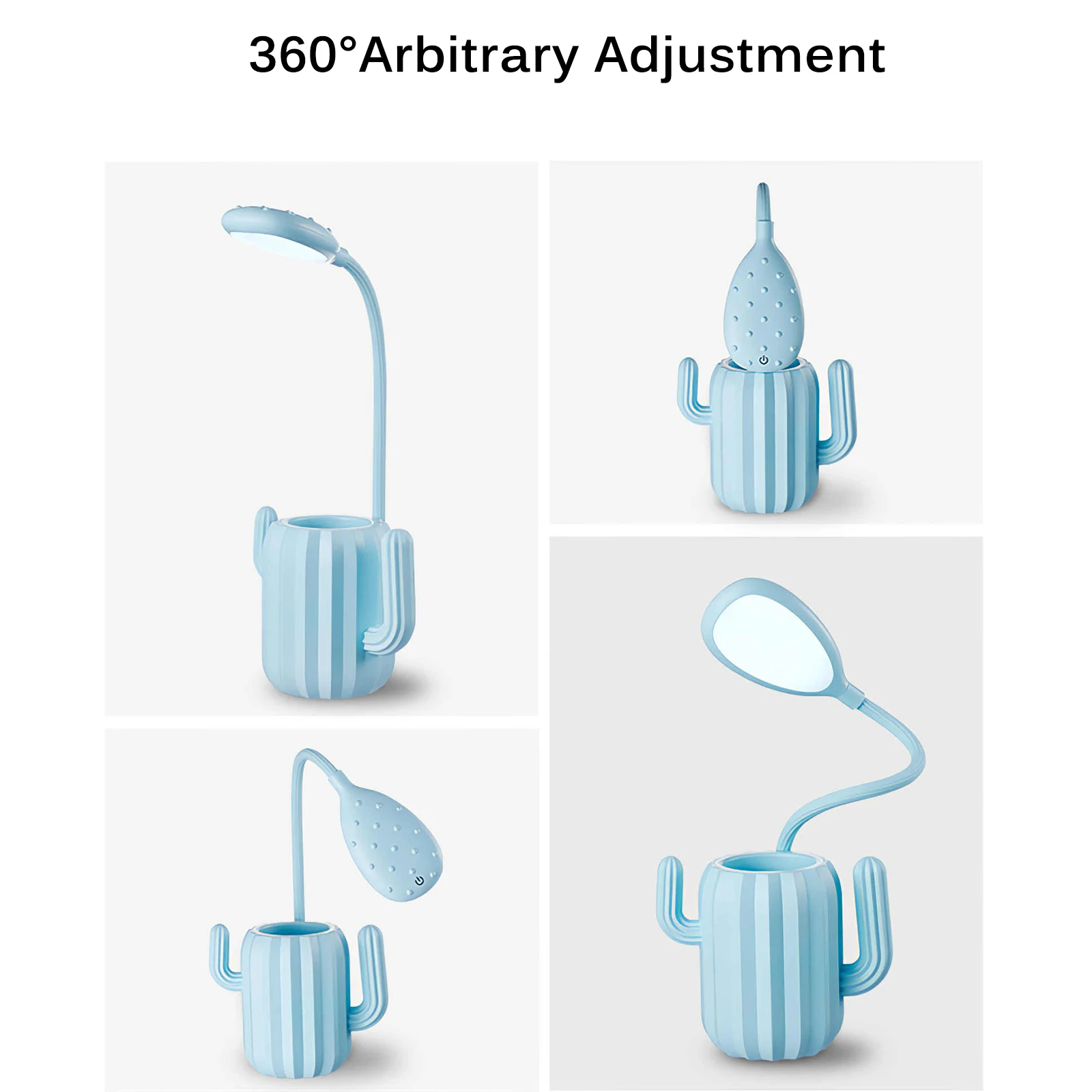 Multifunctional LED Cactus Lamp Folding USB Charging Table 3-Gear Night Light Study with Pen Storage Holder for Students | Освещение
