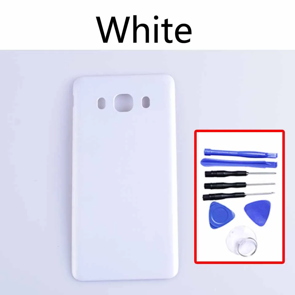 White-With tool J510 для Samsung Galaxy J5 J510 J510F J510FN J510G J510Y J510M корпус батарейного отсека задняя крышка корпуса задняя дверь шасси - Цвет: White-With tool