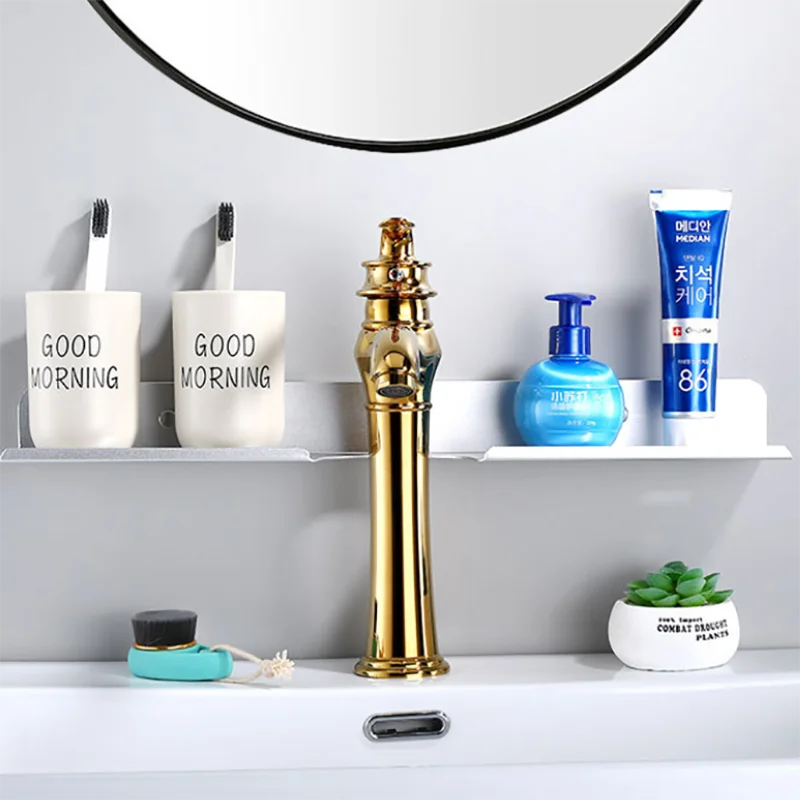 Настенная U-образная полка органайзер для ванной комнаты металлический