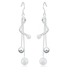 Модные серьги из стерлингового серебра 925 пробы, висячие серьги с проточной водой, очаровательные ювелирные изделия для дочери, подарок