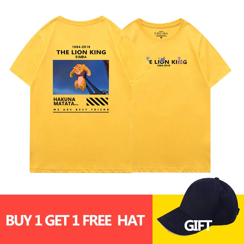 Рубашка с изображением короля льва мужская одежда 2019 хип хоп негабаритных Назад