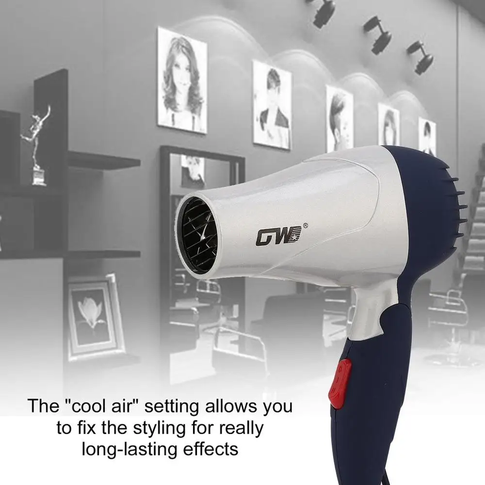 Мини Портативный складной ручной компактный фен 1500 Вт с горячим воздухом низкий