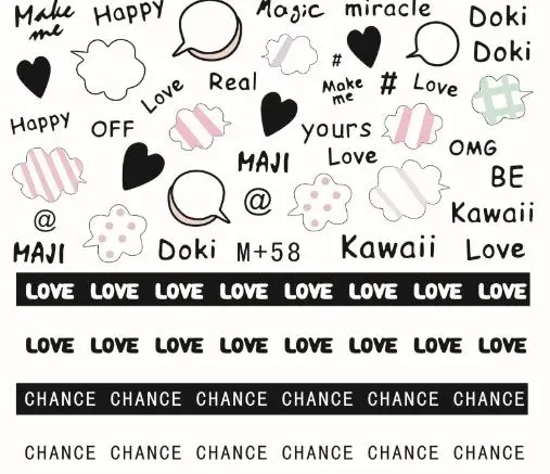 Супер низкая цена корейский милый водяной знак стикер для ногтей супер доступная