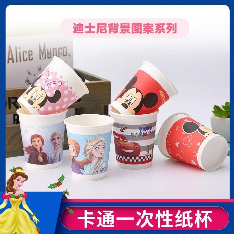 

Детская Одноразовая чашка Disney, чашка для рта, праздничная зеленая соломенная Фруктовая тарелка, утолщенная кофейная чашка для торта