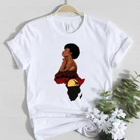 beautiful african pregnant woman graphic tees aesthetic africa map t shirt women clothes melanin poppin cotton short sleeve top