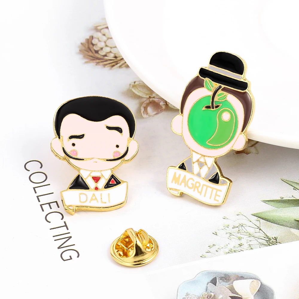 Брошь Dali Magritte с рисунком реализма художественная Абстрактная живопись стильная
