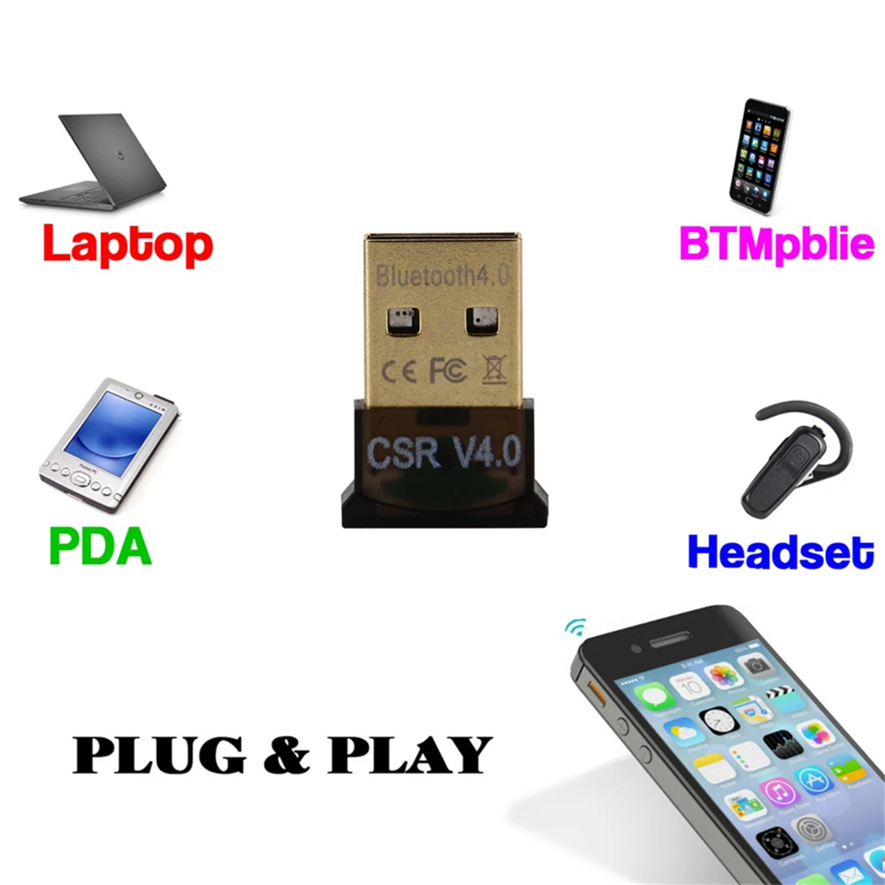 PzzPss мини USB Bluetooth V 4 0 Двойной режим Sem Fio адаптер CSR 2 0/3 для Windows 10 8 XP Win 7 | Компьютеры и
