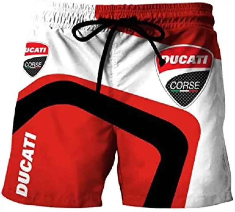 

New men's Ducati Motorcycle Logo Digital Printing Casual Shorts Fashion high-quality Harajuku hip-hop Motorcycle Beach Shorts