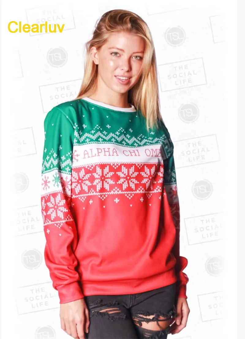 Clearluv женский джемпер свитер пуловер топы пальто Рождественская Зимняя мода