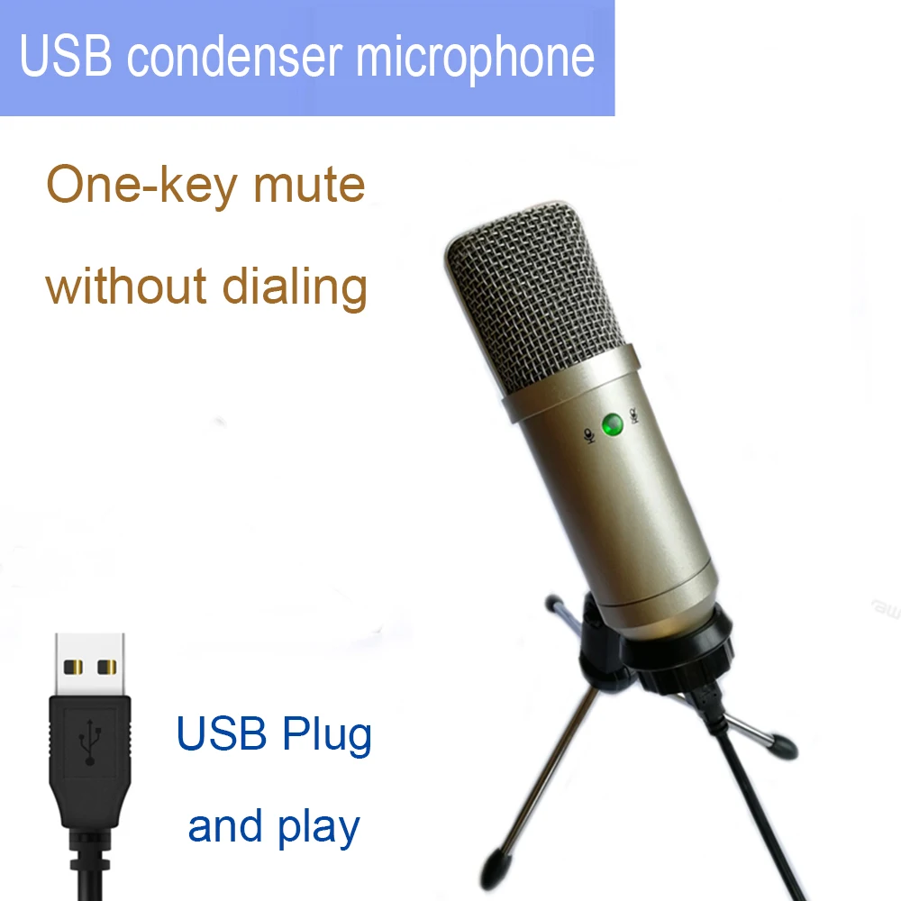 Upgraded BM-750 USB Microphone Metal Condenser Live Microphone with Tripod and Button Control Function for Live /Sing/Voice Chat enlarge