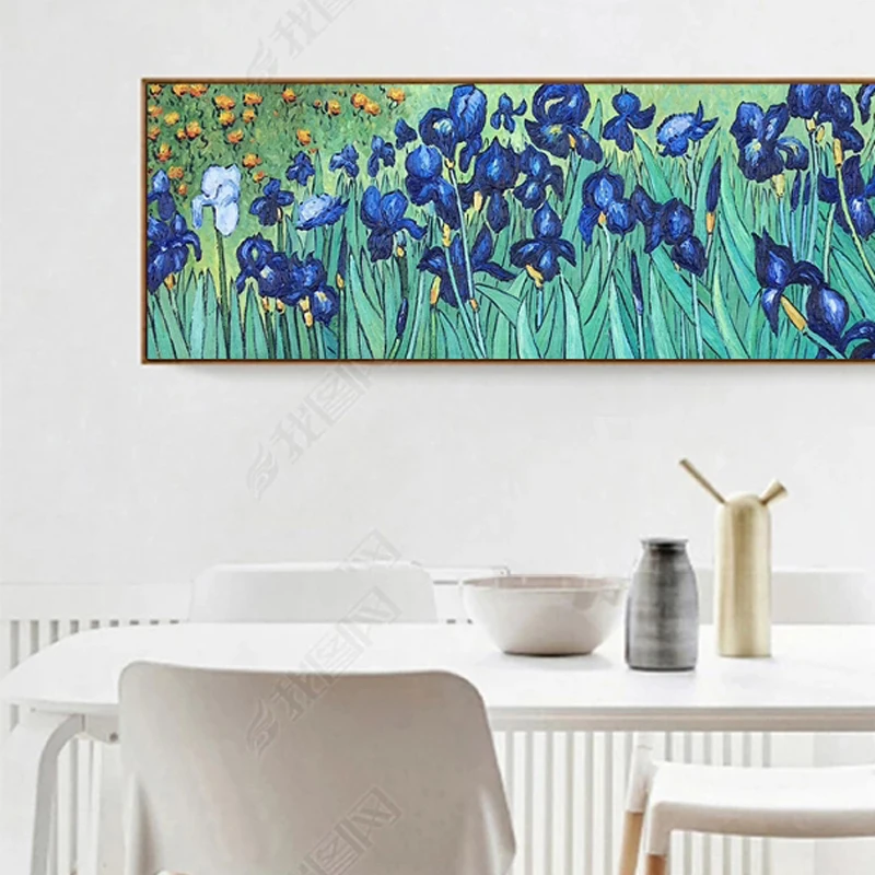 Картины с изображением Ван Гога ирисовых цветов репродукции на стене