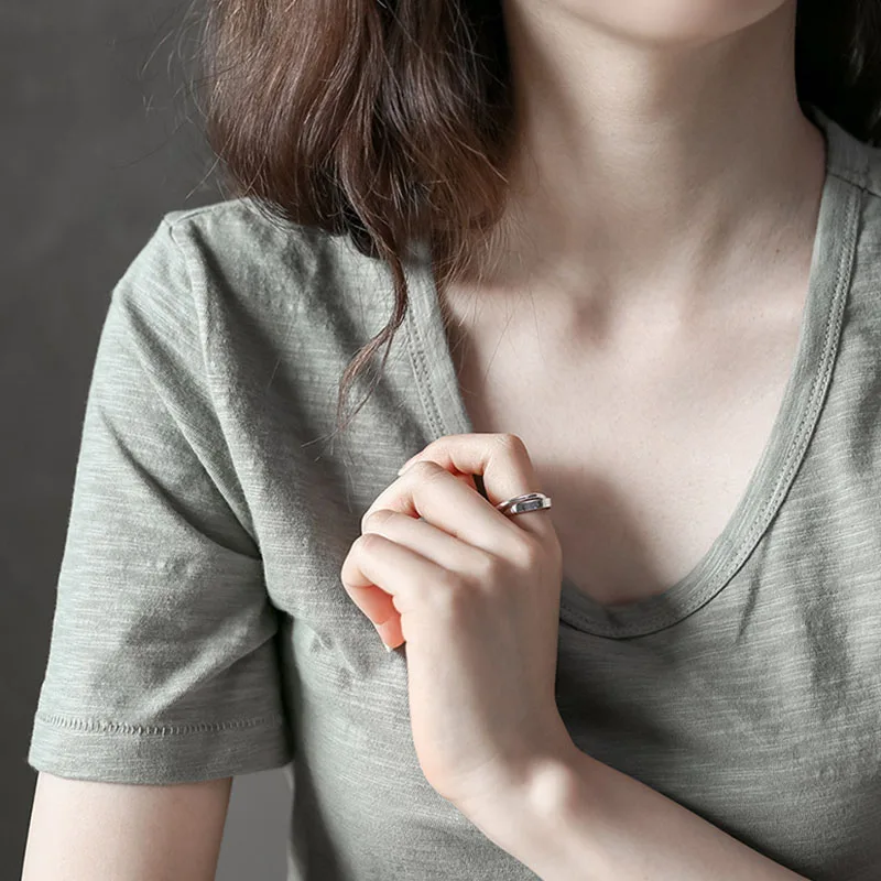 Kinel 100% чистое серебро 925 пробы кольца для женщин двойной интерлок круг Anel Feminino