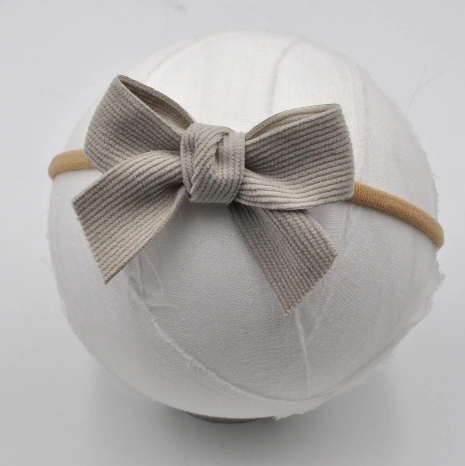 20 шт./лот тканевый бант нейлоновая повязка для волос новорожденных вельветовый