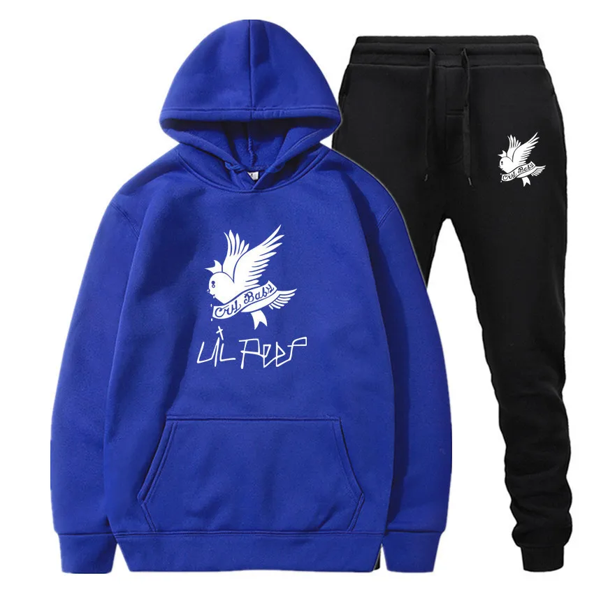 Костюм спортивный мужской из 2 предметов флисовая толстовка с капюшоном и штаны