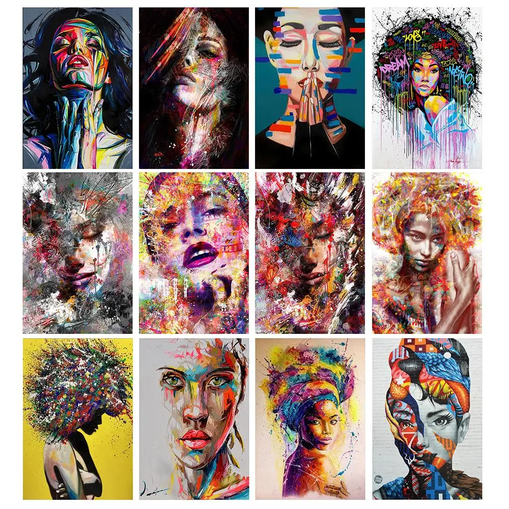 

Graffiti Art Abstract Girl Canvas Paintings Prints Wall Art Posters and Prints Modern Pop Art Pictures for Living Room Decor
