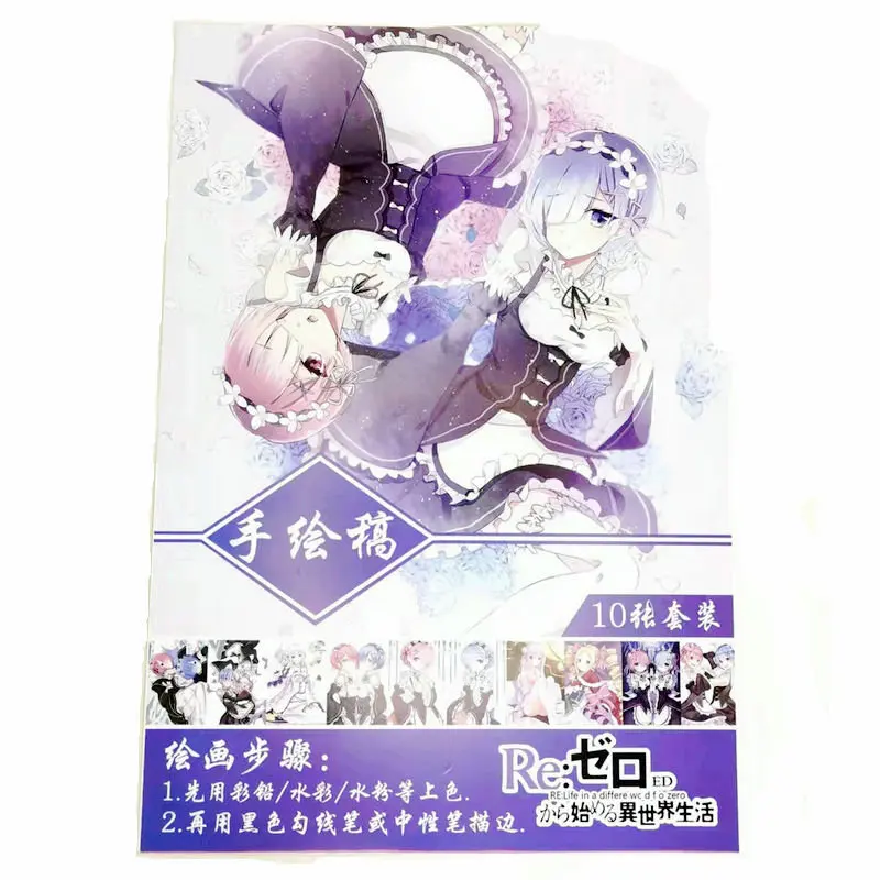 

Re:Zero kara Hajimeru Isekai Seikatsu Anime Coloring Book For Children Kill Time Painting Drawing antistress Books gift