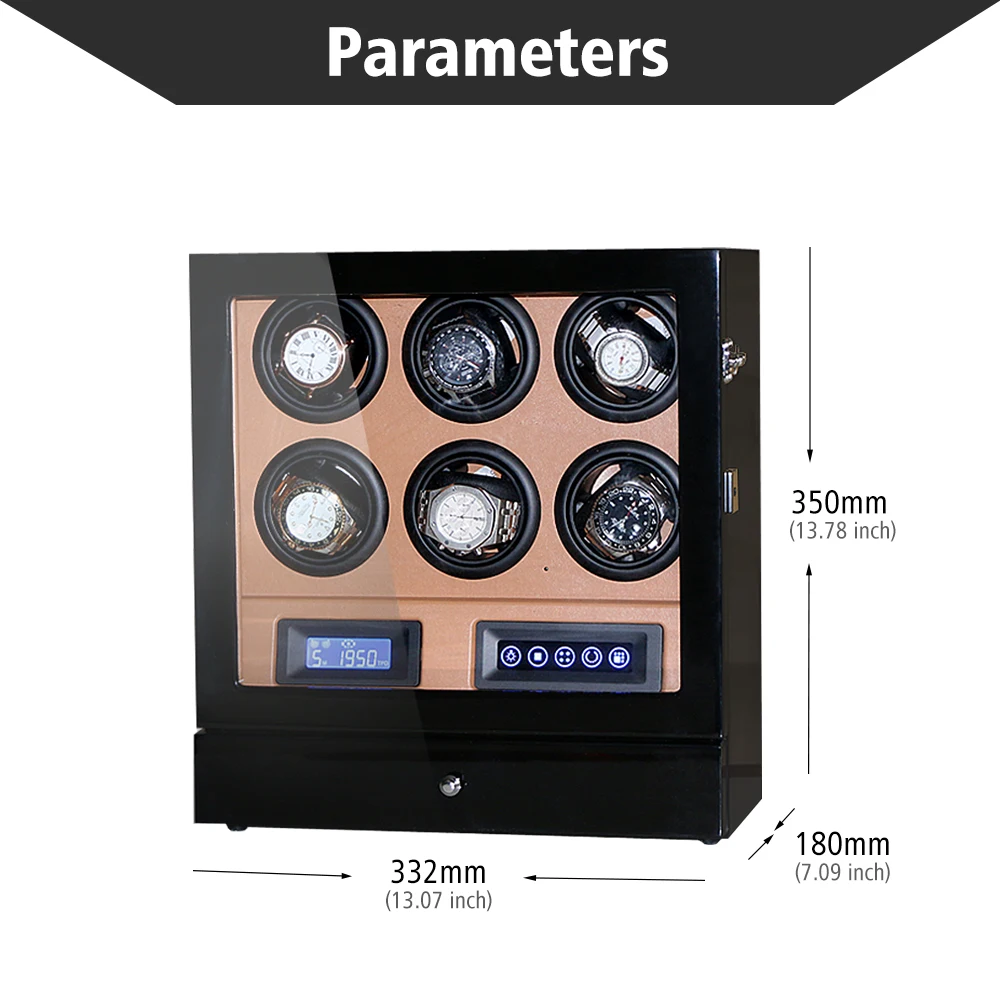 Автоматическая коробка с подзаводом для часов вращение на 6 ЖК контролем и