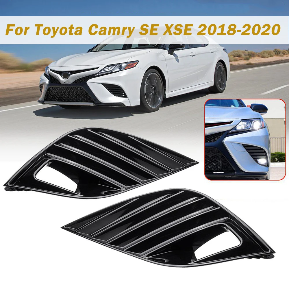 

Pair Bumper Bezels Fog Light Lamp Grill Cover Front Left Right For Toyota Camry SE XSE Hybid 2018 2019 2020 Auto Accessories