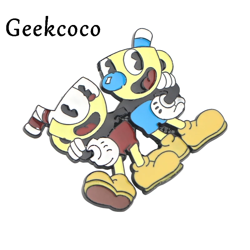 Cuphead игра цинковый сплав мультфильм булавки для мужчин женщин рубашка пальто