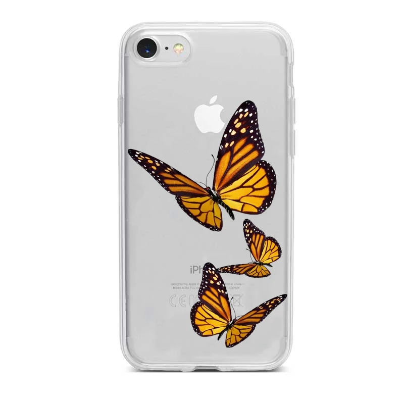 Clear Monarch Butterfly Phone Case For iPhone X XS Max Xr 11 pro 5 5S SE 8 76 s Plus INS Premium Ins Soft Fundas Cover Coque | Мобильные