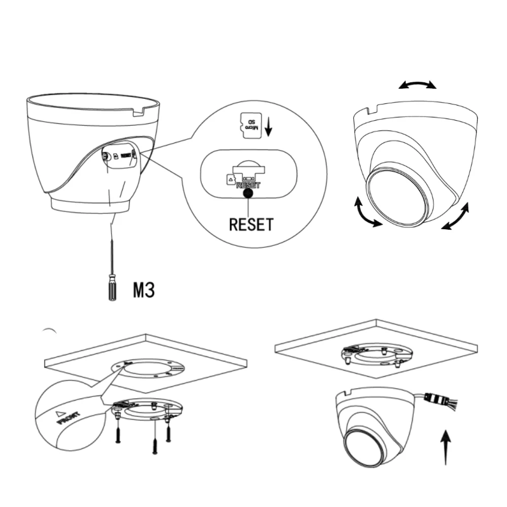 IP-камера Dahua 8 Мп ИК с фиксированным фокусным расстоянием сетевая POE со встроенным