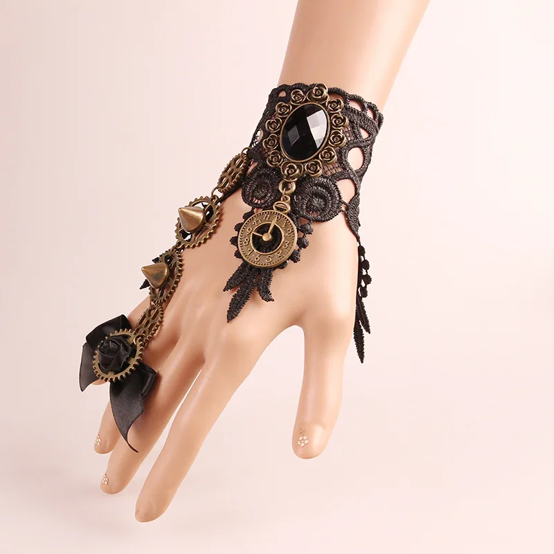 Перчатки женские кружевные без пальцев в стиле стимпанк | Тематическая одежда и