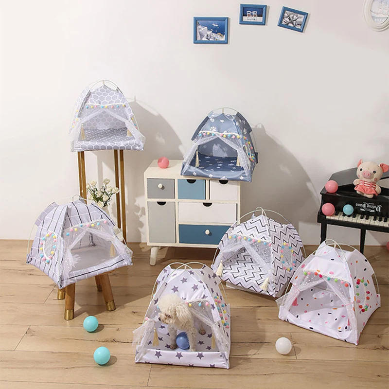 

Summer Pet Tent Bed Removable And Washable Semi-Enclosed Pet Bed Small And Medium-Sized Dog Cat Bed