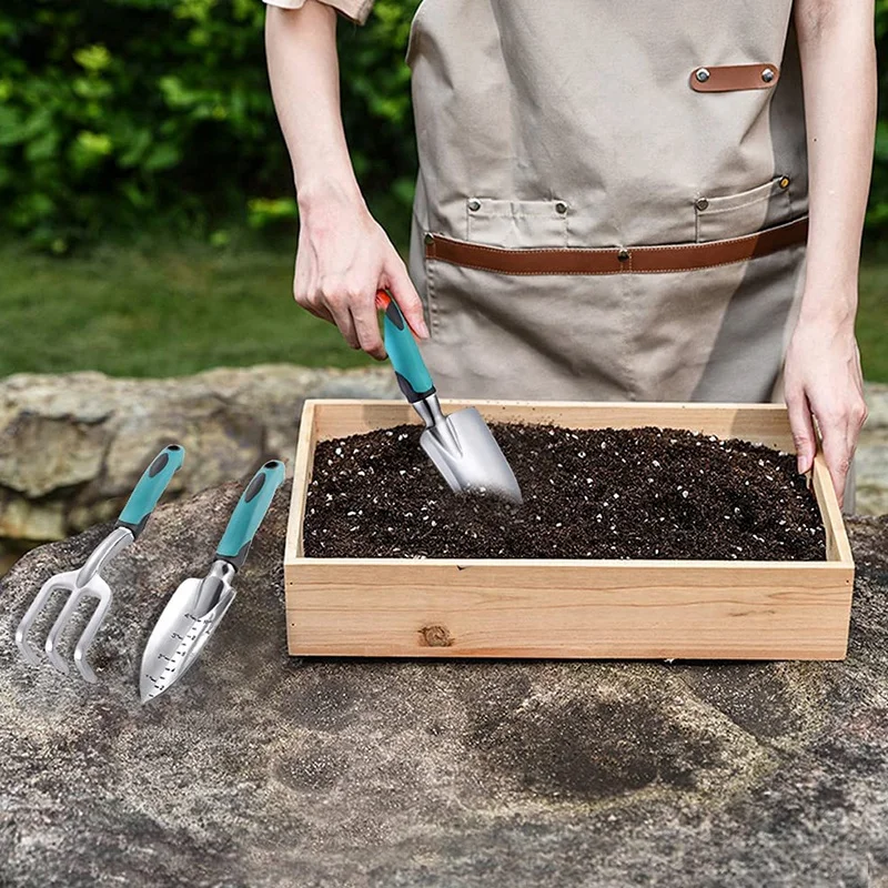 Набор садовых инструментов 3 шт. сверхмощных литой алюминий с мягкой