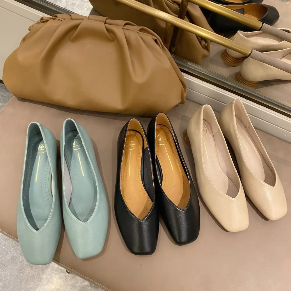 

Brief Pumps Boat Shoes Square Toe Chunky Sandals Women Fashion Heels All-Match Slip On 2021 Soft Bottom Basketball Platform Shal