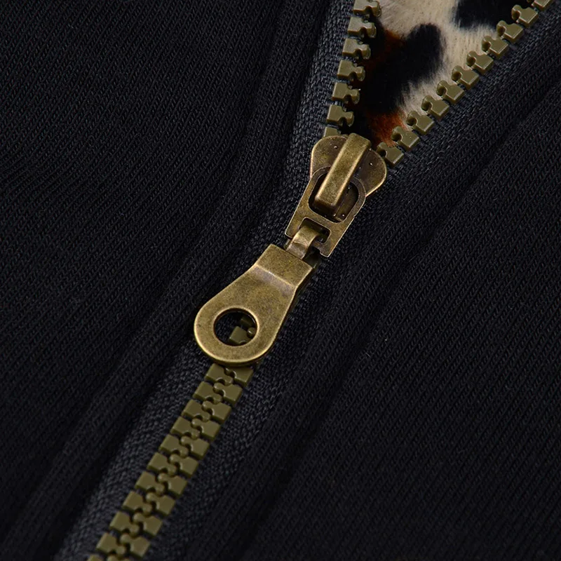 Женская куртка с капюшоном и леопардовым принтом утепленная толстовка длинным