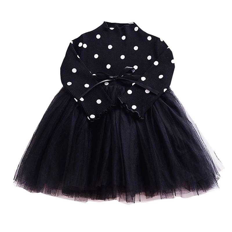 Осенне-зимние вязаные платья для маленьких девочек детское рождественское