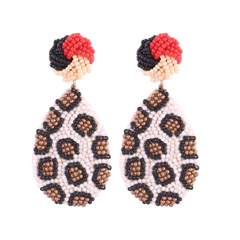 Sehuoran Za эффектные Висячие серьги для женщин Boho модные эффектные бисерные серьги ручной работы Роскошные вечерние ювелирные изделия - Окраска металла: E1260 Lt Brown