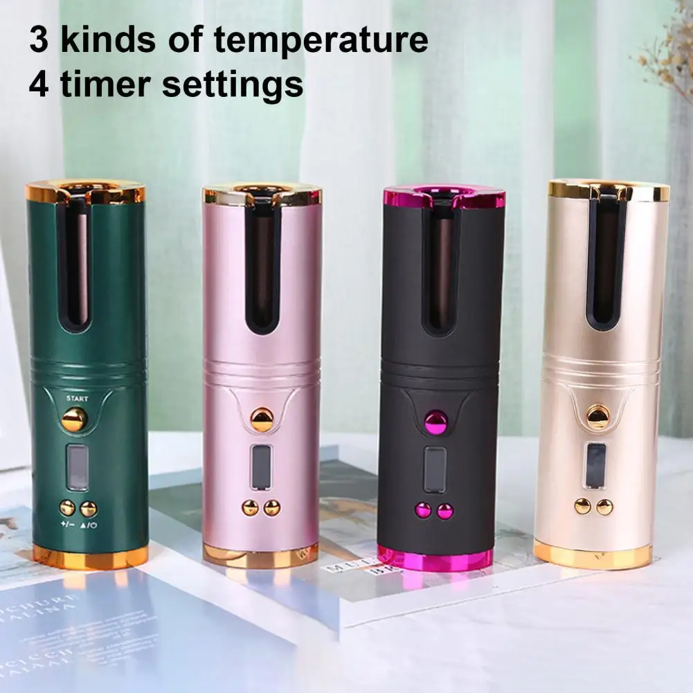 

1 Set Cordless Curler Hair Curler Ceramic Hair Iron Curling Iron LCD Screen Fast Heating ABS Wireless Automatic Curling Tools