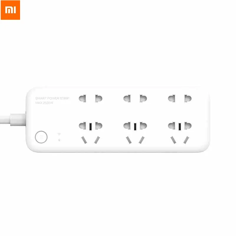 Оригинал Xiao mi Smart power Strip вилка плата патч 6 портов 2500 Вт с Phone APP Беспроводное