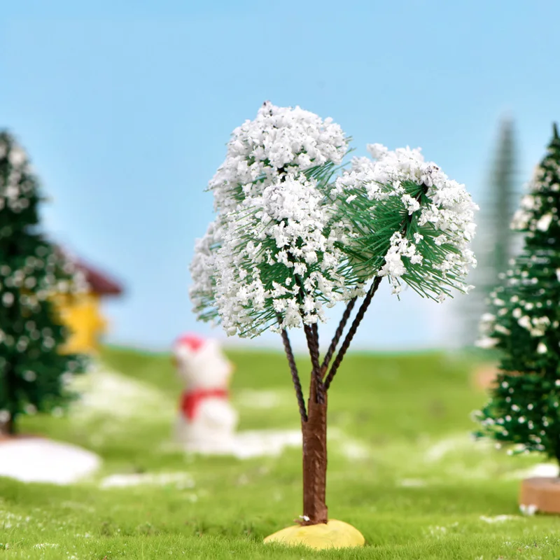 

Snowflake Christmas Tree Miniatures Figurines Fairy Garden Ornaments DIY Micro Landscape Home Garden Decoration Accessories