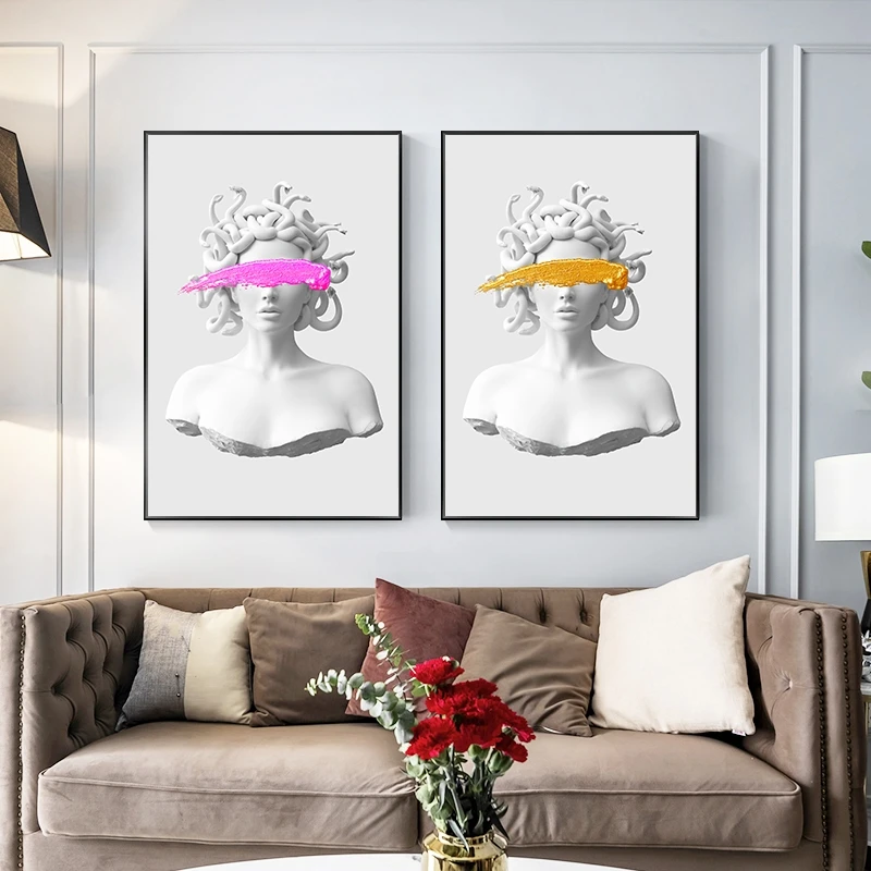 

Sculpture of Medusa Oil on Canvas Wall Art Posters and Prints Graffiti Canvas Paintings on The Wall Art Pictures for Living Room