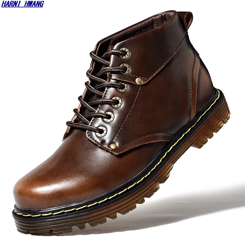 

Men's boots comfortable lace-up high-quality leather men's boots fall fashion shoes men's durable outsole men's casual boots