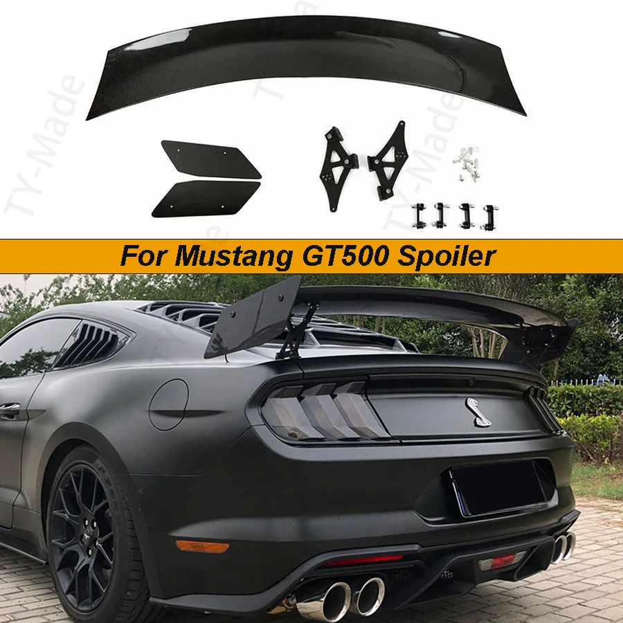 

Carbon Fiber FRP Rear Boot Spoiler Trunk Lip Wings Spoiler Car Styling for Ford Mustang GT V8 V6 Coupe 2015 -2020 GT500 Style