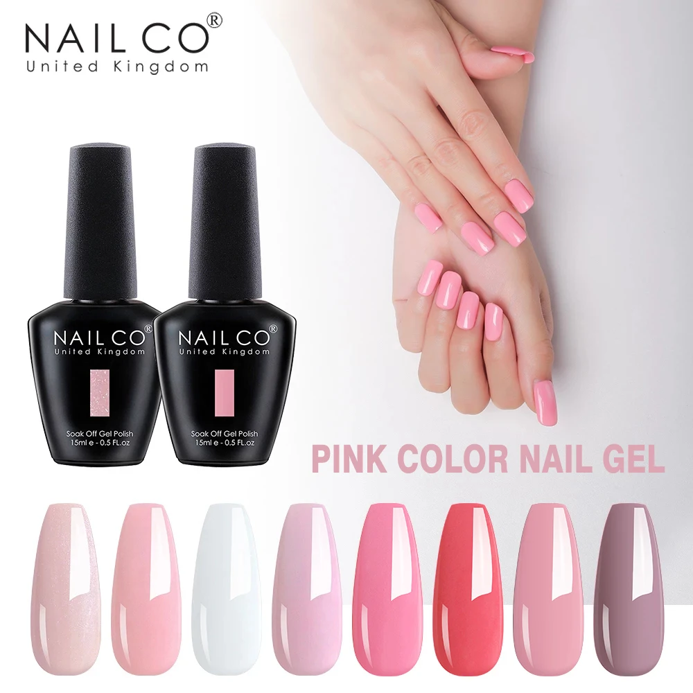NAILCO цветок светодиодный Гель лак для ногтей телесный розовый покрытие