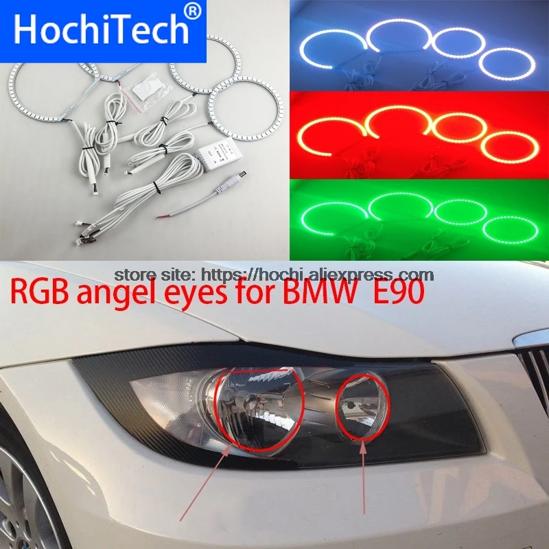 HochiTech великолепный RGB многоцветный светодиодный ангельские глазки комплект