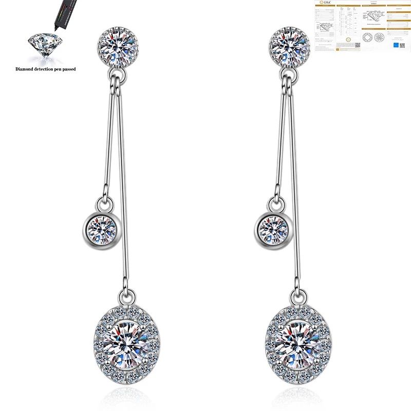 

100% 925 sterling silver earrings wedding party D color 0.5CT carat VVS1 Moissanite earrings fashion jewelry