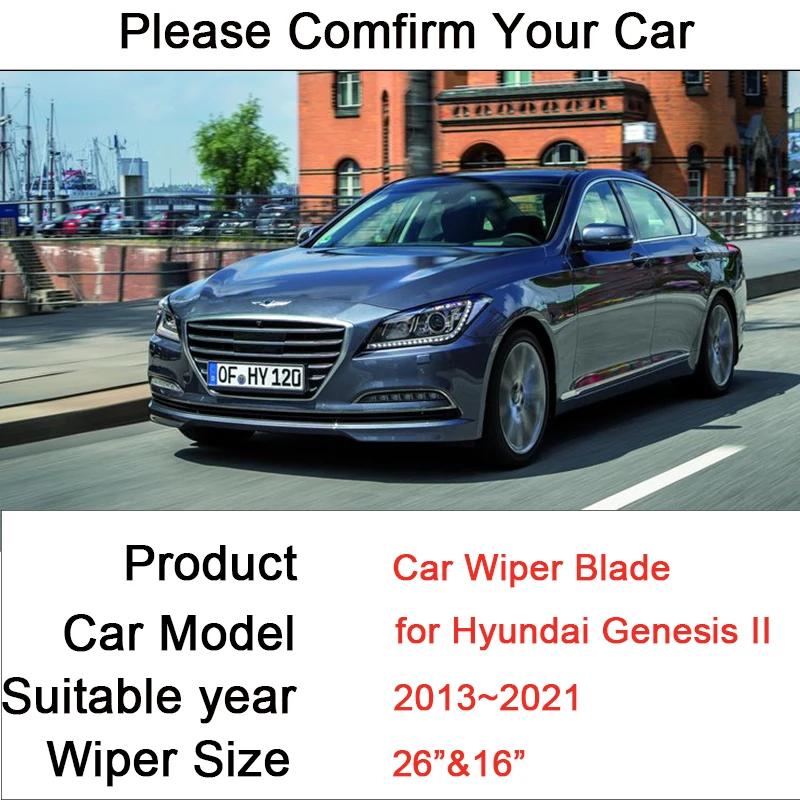 Щетки стеклоочистителя передние бесшумные резиновые для Hyundai Genesis II DH SUV 2013 ~ 2021 -