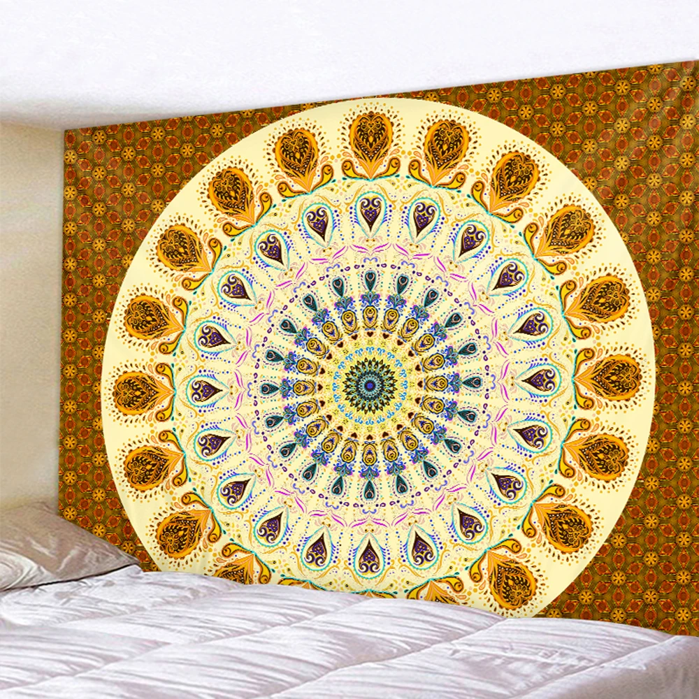 Индийская мандала домашний декор искусственная картина хиппи богемный простыня