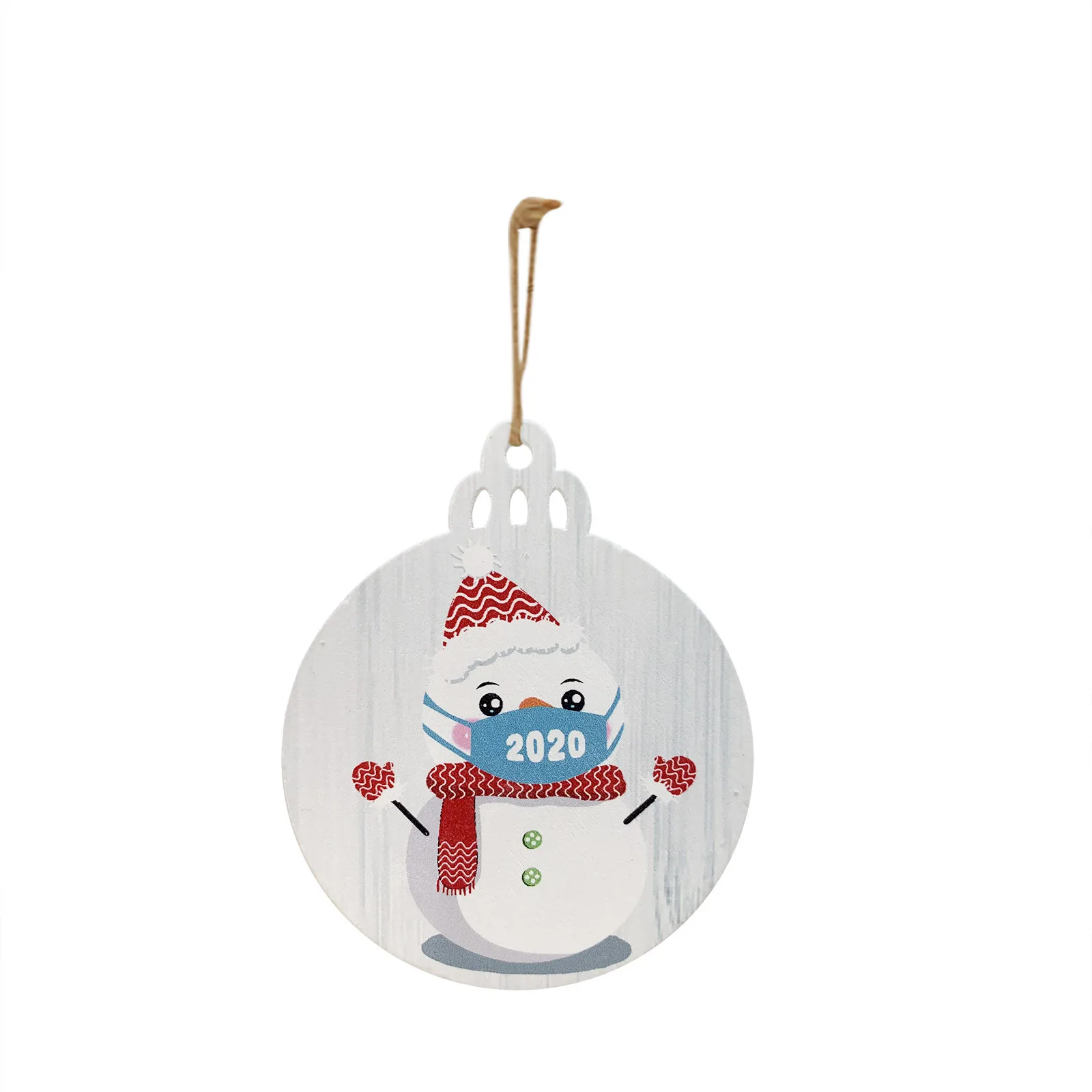

20PCS 2020 Christmas Ornament Santa Wearing A Face Mask Decorate Christmas tree New Year Gift Christmas Tree Decor Wedding Party