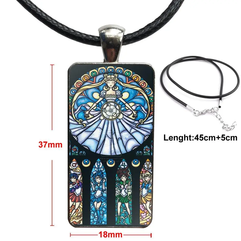 For Schoolgirl Maxi Necklace Fashion Long Chain With Rectangle Jewelry Cute Sailor Moon Girls Flexibles | Украшения и аксессуары
