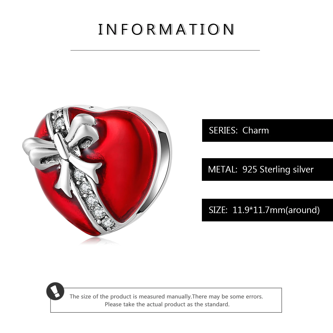 100% Real 925 Sterling Silver Eternal Love CZ Bow Red Enamel Heart Clips Beads Jewelry Making fit Reflection Charm Bracelets | Украшения и