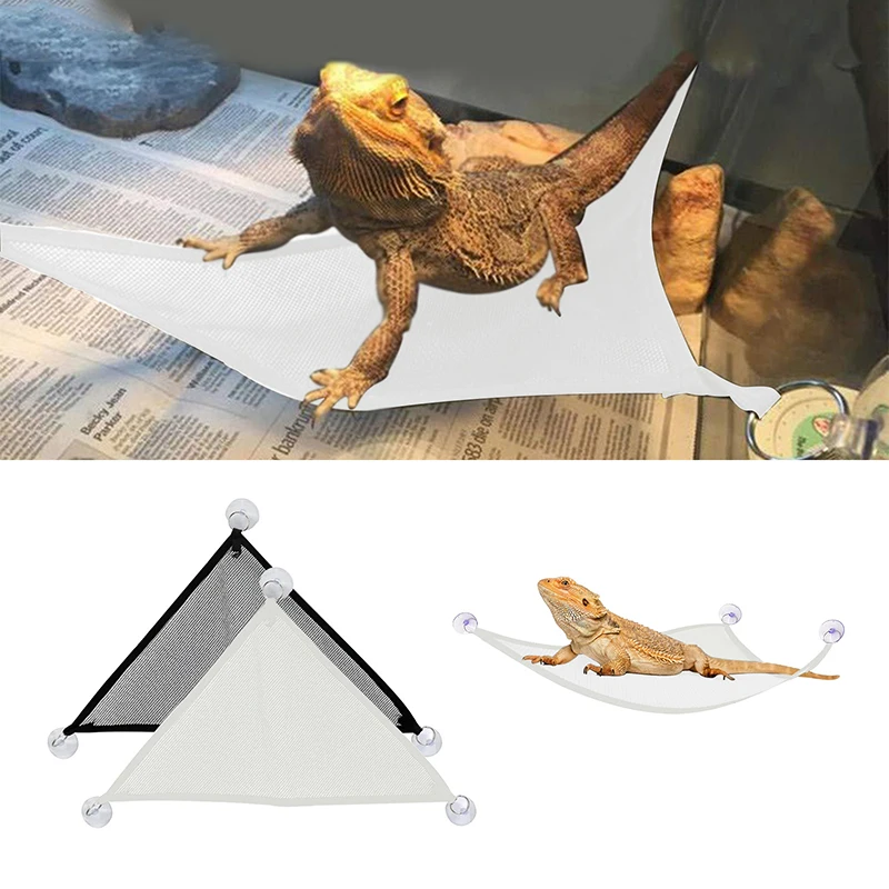 

Reptile Mesh Hammock With Powerful Suction Cups Breathable Mesh Durable Long Lasting Easy To Clean For Pet Reptiles Lapin